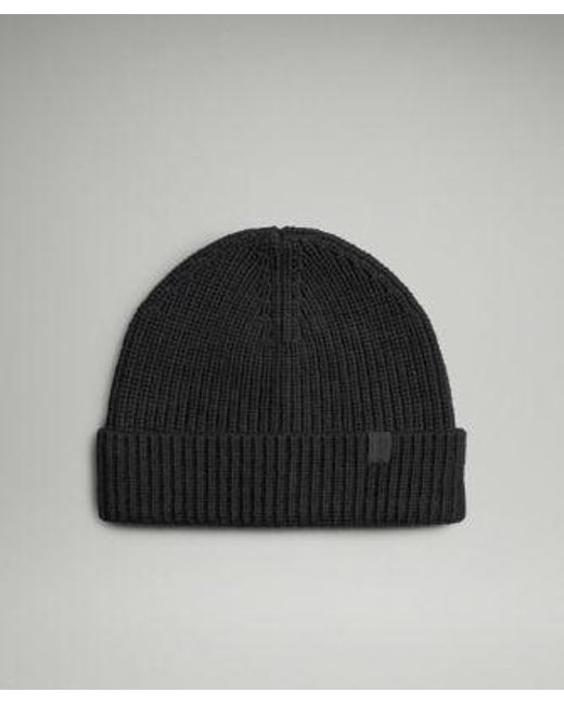 lululemon athletica Black Close-Fit Wool-Blend Ribbed Knit Beanie