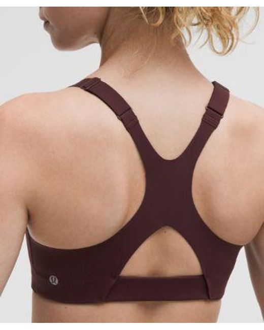 lululemon athletica Red Ultralu Square-Neck Workout Bra Medium Support, B/C Cup