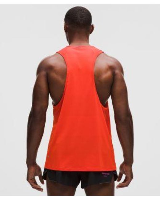 lululemon athletica Red – Fast And Free Tank Top Perforated Stripe London '26 – – Size Large for men