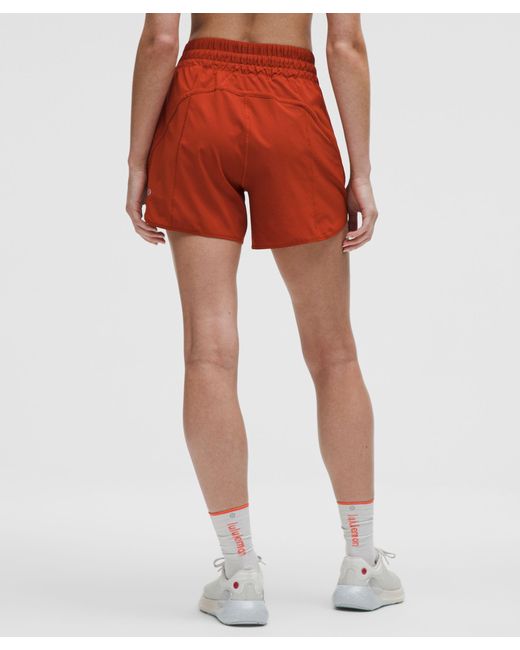 lululemon athletica Red Track That High-Rise Lined Short 5"