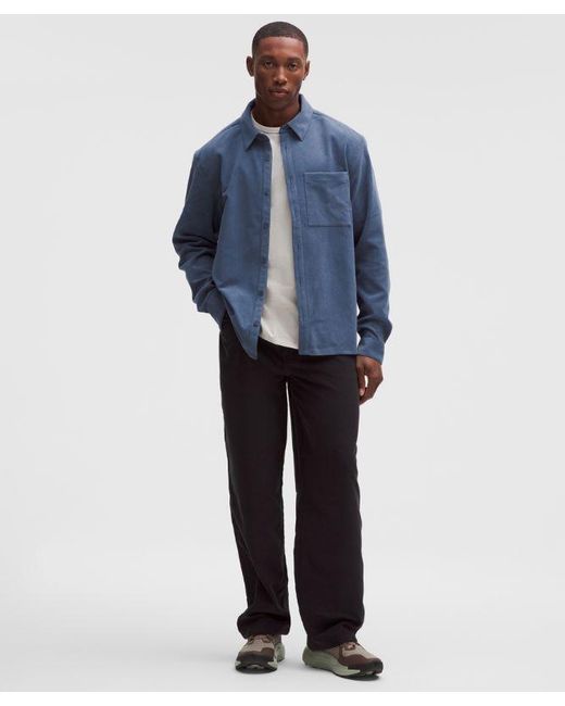 lululemon athletica Blue – Corduroy Relaxed-Fit Long-Sleeve Button-Up Shirt – – Size Small for men