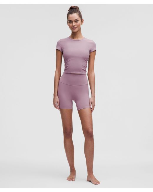 lululemon athletica Purple – All It Takes Back-Twist Ribbed Short-Sleeve Shirt – – Size 16