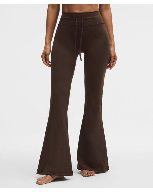 lululemon athletica White – Groove High-Rise Ribbed Wide-Flare Pants – – Size 8