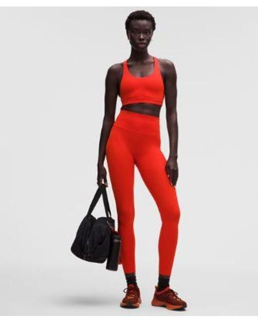 lululemon athletica Red Wunder Train Mesh-Back Bra