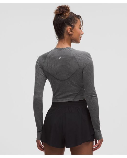 lululemon athletica Gray Swiftly Tech Cropped Long-Sleeve Shirt 2