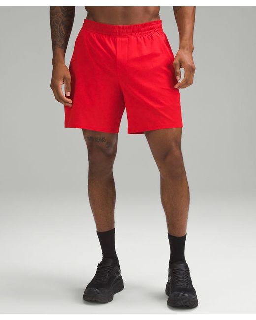lululemon athletica Red Pace Breaker Lined Shorts 7" for men
