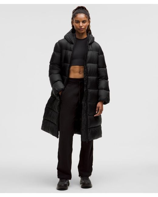 lululemon athletica Black Featherweight 900-Down-Fill Long Puffer Jacket
