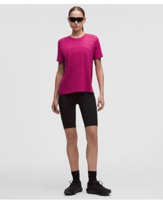 lululemon athletica Pink Swiftly Relaxed Short-Sleeve Shirt Hip Length
