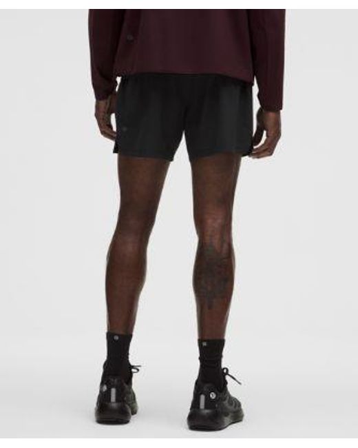 lululemon athletica Black – Mile Maker Lined Shorts – 6" – – for men