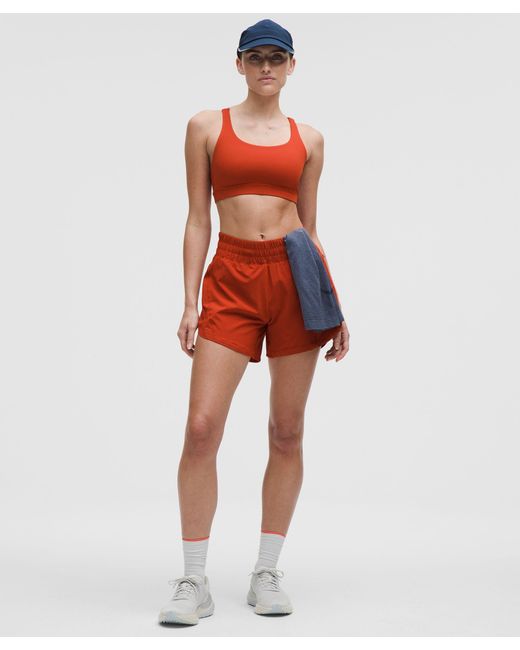 lululemon athletica Red Track That High-Rise Lined Short 5"