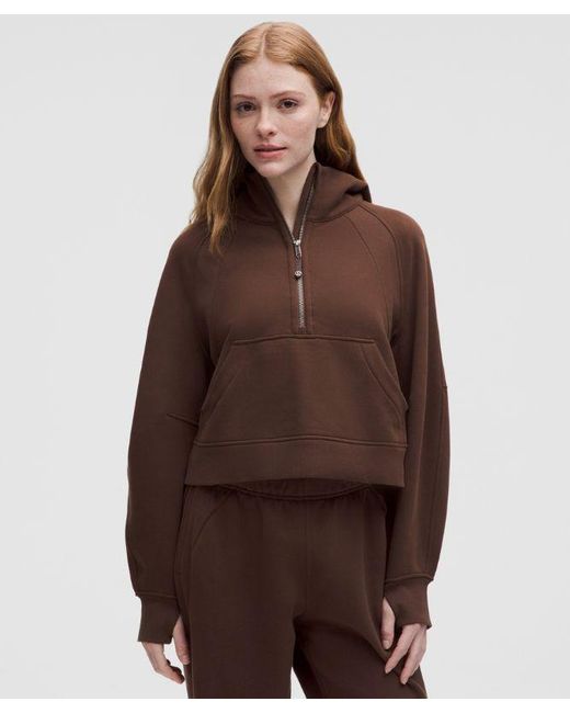 lululemon athletica Brown – Scuba Oversized Half-Zip Hoodie – – Size 6