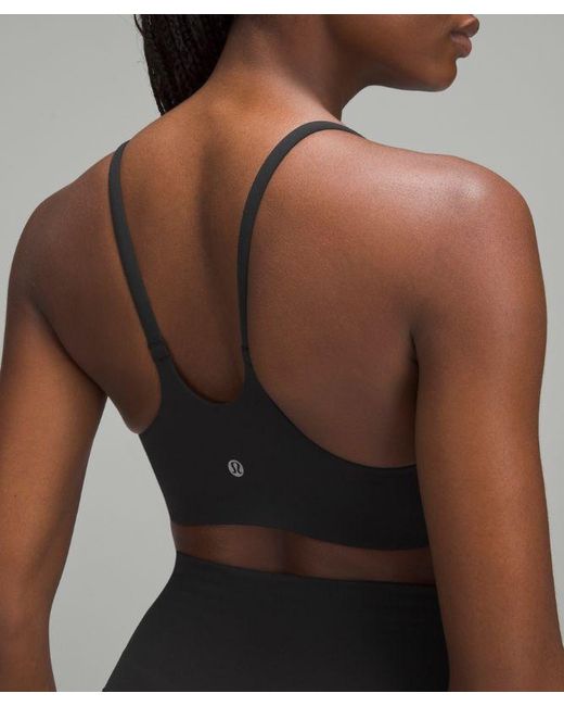 lululemon athletica Gray – Wunder Train Strappy Racer Sports Bra Light Support, C/D Cup – – Size 14