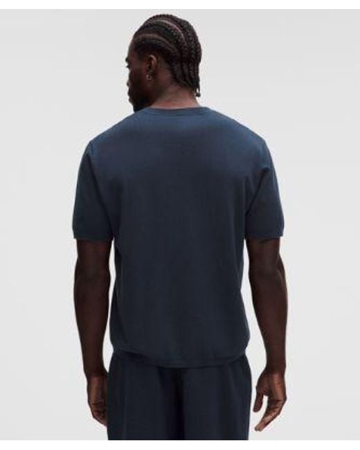 lululemon athletica Blue – Knit T-Shirt – Cotton-Blend – – Size Large for men