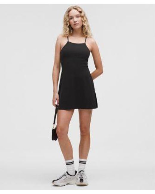 lululemon athletica Black Align Side-Slit Cami Strap Dress
