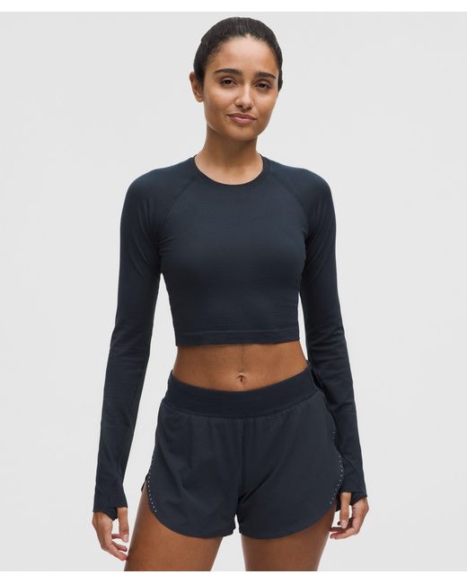 lululemon athletica Blue Swiftly Tech Cropped Long-Sleeve Shirt 2