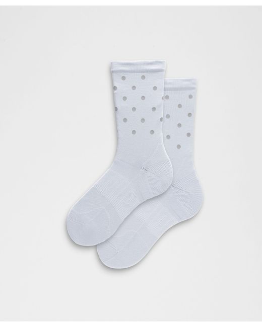 lululemon athletica White Power Stride Crew Socks Dot Reflective