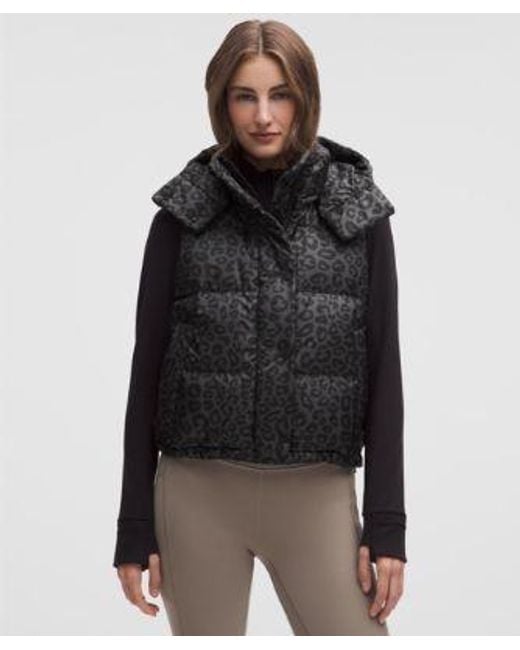 lululemon athletica Black Wunder Puff 600-Down-Fill Cropped Vest