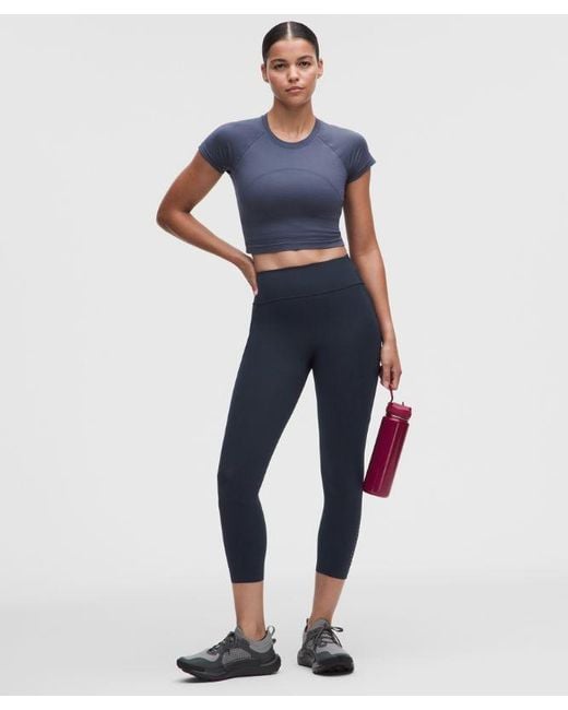 lululemon athletica Blue Fast And Free 6-Pocket High-Rise Crop 23"