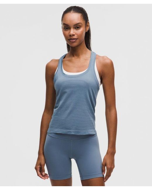 lululemon athletica Blue – Swiftly Tech Racerback Tank Top 2.0 Waist Length – – Size 20