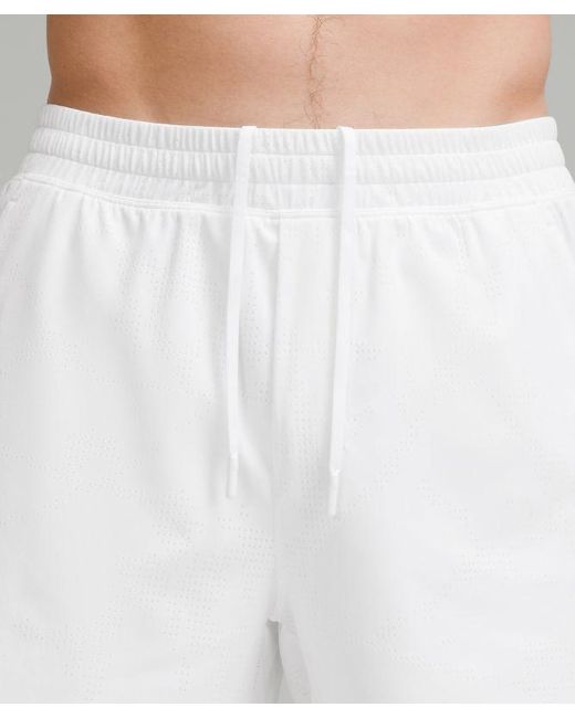 lululemon athletica White Pace Breaker Lined Shorts 7" Jacquard for men