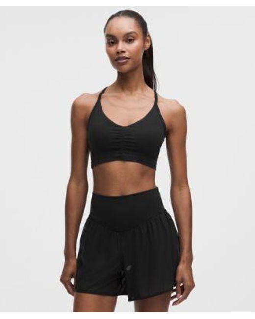lululemon athletica Black Flow Y Ruched Bra