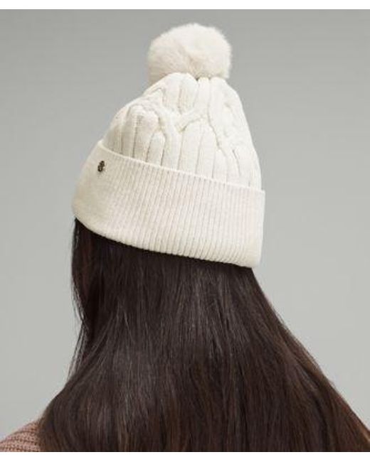 lululemon athletica Natural Cozy Cable-Knit Pom Beanie