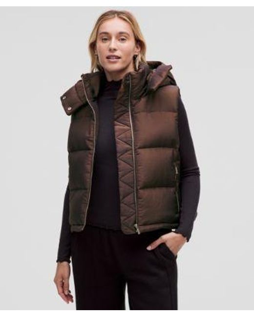 lululemon athletica Black Wunder Puff 600-Down-Fill Cropped Vest Iridescent