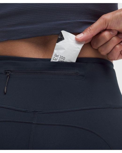 lululemon athletica Blue Fast And Free 6-Pocket High-Rise Crop 23"