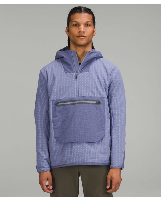 lululemon athletica Waterrepellent Fleece Hiking Anorak in Blue Lyst
