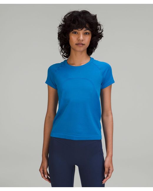 lululemon athletica Swiftly Tech Short-sleeve Shirt 2.0 Race Length - Color Blue - Size 8