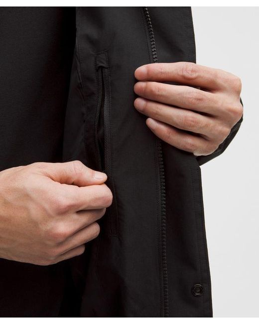 lululemon athletica Black Waterproof Cinch-Hem Jacket for men