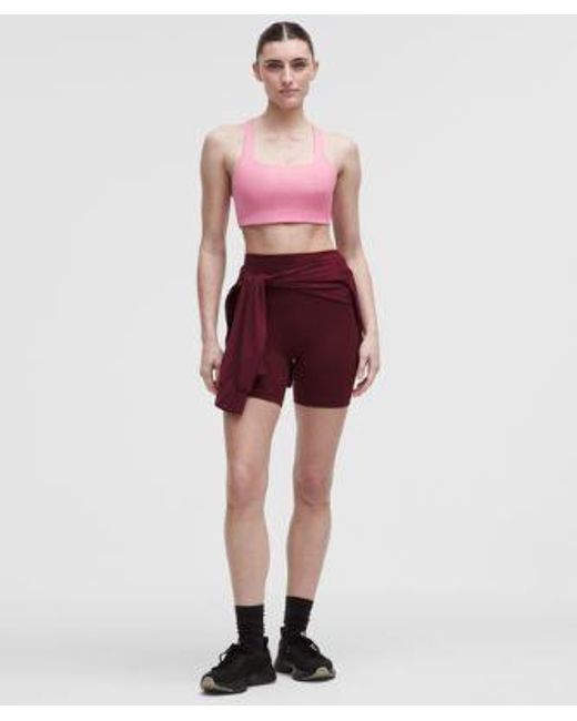 lululemon athletica Red – All-Time Hero Ribbed Sports Bra Medium Support, B/C Cup – – Size Large