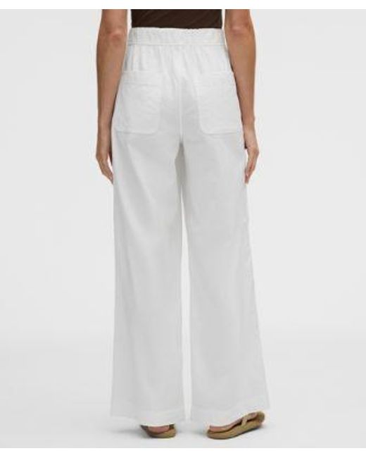 lululemon athletica White – Lululinen High-Rise Relaxed-Fit Pants Regular – – Size Large