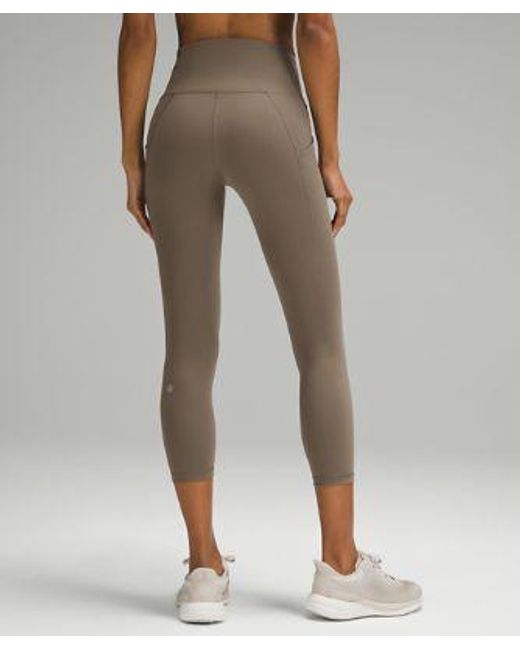 lululemon athletica Wunder Train High-rise Crop Leggings With Pockets - 23" - Color Brown - Size 10