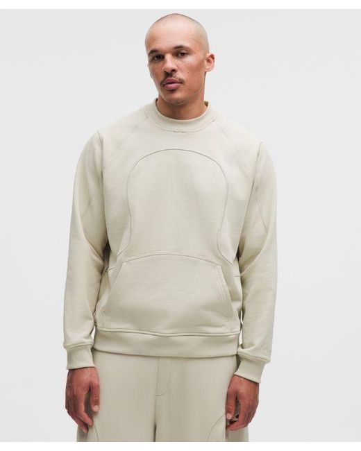 lululemon athletica Natural – Organic Cotton Transformable Crew Sweatshirt Slnsh Collection – Color Khaki – Size Large for men
