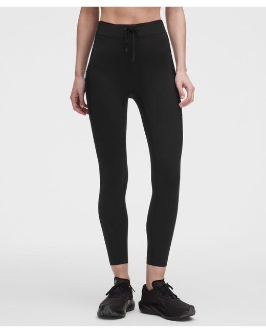 lululemon athletica Black – No Line High-Rise Running Tight Leggings – 25" – – Size 4