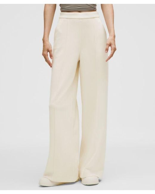 lululemon athletica Natural – Brushed Softstreme Pintuck High-Rise Wide-Leg Pants Regular – – Size Large