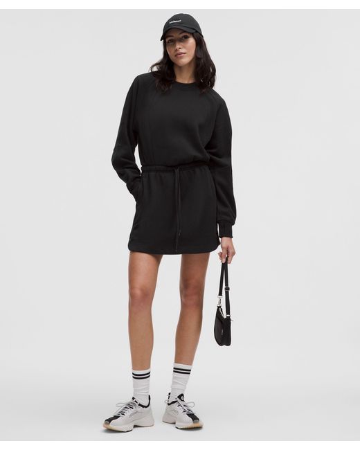 lululemon Scuba Cinch-Waist Mini Dress in Black | Lyst