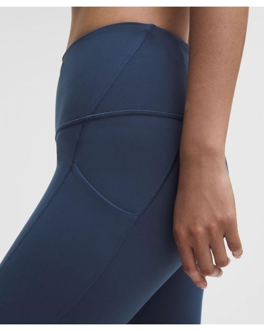 lululemon athletica Blue – Wunder Train High-Rise Tight Leggings With Pockets – 25" – – Size 4