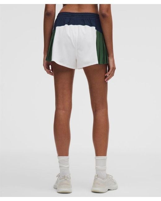 lululemon athletica Blue Court Champ Side-Pleat High-Rise Tennis Short 3"