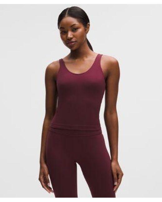 lululemon athletica Red – Glow Up Tank Top Medium Support, B/C Cup – Color Burgundy/ – Size 4