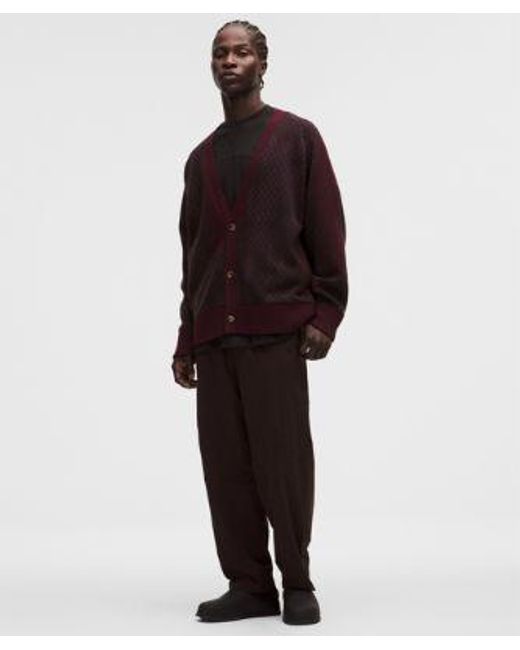 lululemon athletica Red Merino Wool Cardigan for men