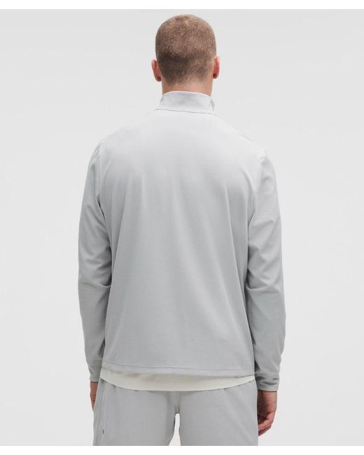 lululemon athletica Gray – Reflective Knit Running Half Zip Long-Sleeve Top – – Size Large for men