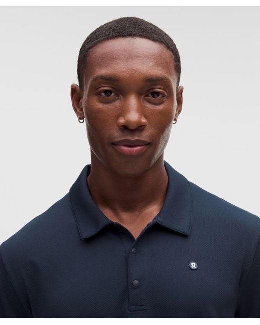 lululemon athletica Blue Logo Sport Polo Short Sleeve for men
