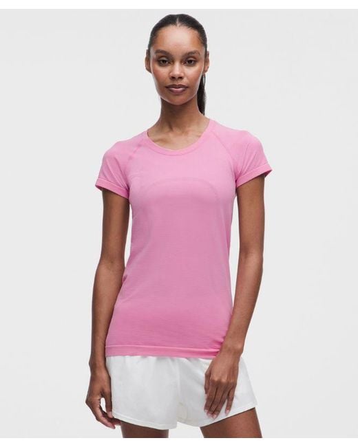 lululemon athletica Pink – Swiftly Tech Short-Sleeve Shirt 2.4 Hip Length – – Size 4