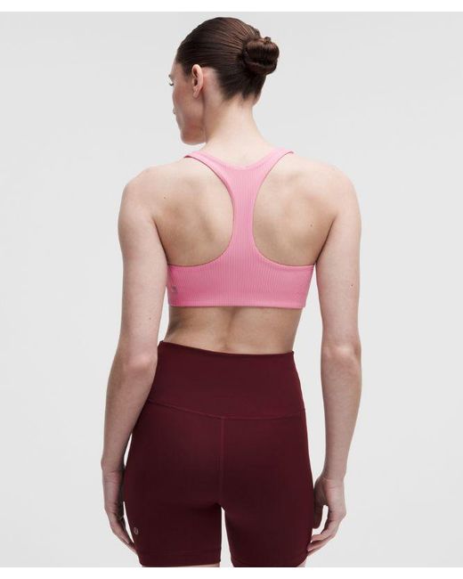 lululemon athletica Red – All-Time Hero Ribbed Sports Bra Medium Support, B/C Cup – – Size Large