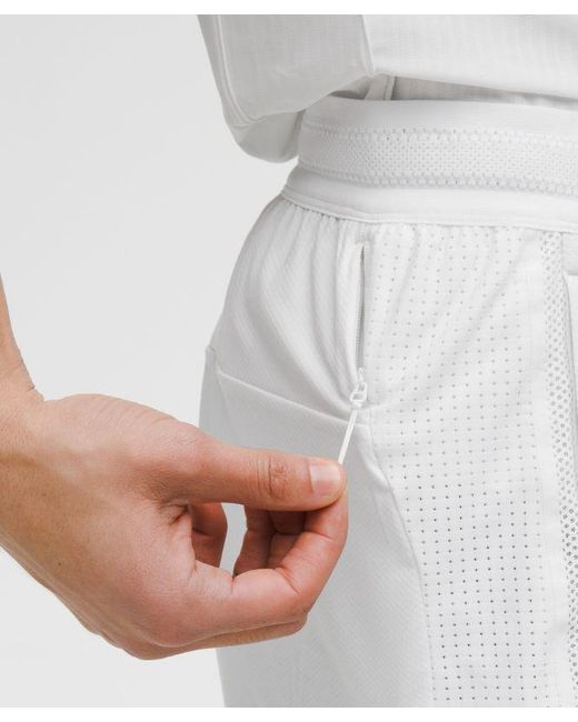 lululemon athletica White – Mesh-Panelled Tennis Shorts – 5" – – Size Large for men