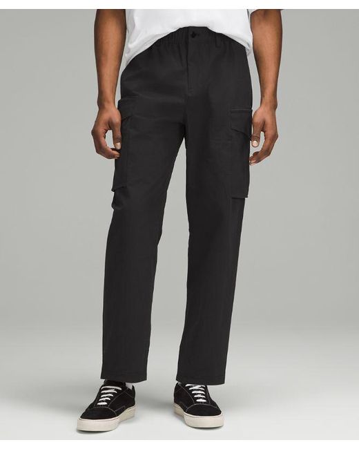 lululemon athletica Black Stretch Cotton Versatwill Relaxed-fit Cargo Pants for men