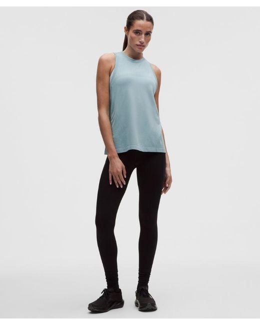 lululemon athletica Blue – Swiftly Relaxed Tank Top Hip Length Logo – – Size 6