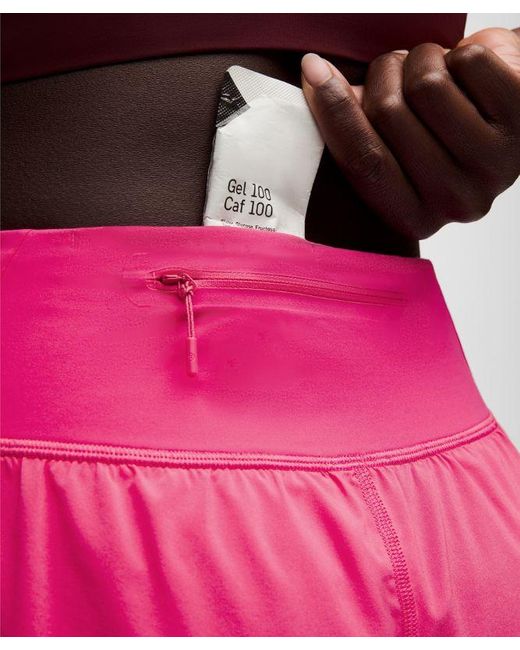 lululemon athletica Red Fast And Free Mid-Rise Split Short 3"